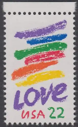 USA Michel 1746 / Scott 2143 postfrisch EINZELMARKE RAND oben (a2) - Grußmarke: Striche, Love