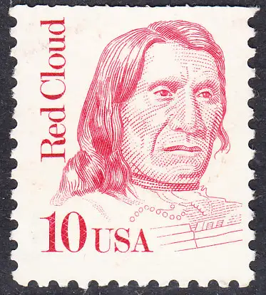 USA Michel 1940 / Scott 2175 postfrisch EINZELMARKE (oben ungez.) - Amerikanische Persönlichkeiten: Red Cloud (1822-1909), Häuptling der Oglala-Sioux