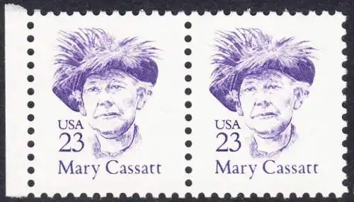 USA Michel 2025 / Scott 2181 postfrisch horiz.PAAR RAND links (a2) - Amerikanische Persönlichkeiten: Mary Cassatt (1845-1926), Malerin