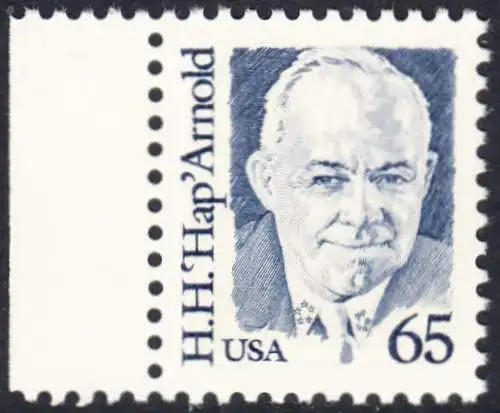 USA Michel 2026 / Scott 2191 postfrisch EINZELMARKE  RAND links - Amerikanische Persönlichkeiten: Henry Harley Hap Arnold (1886-1950), Luftwaffengeneral
