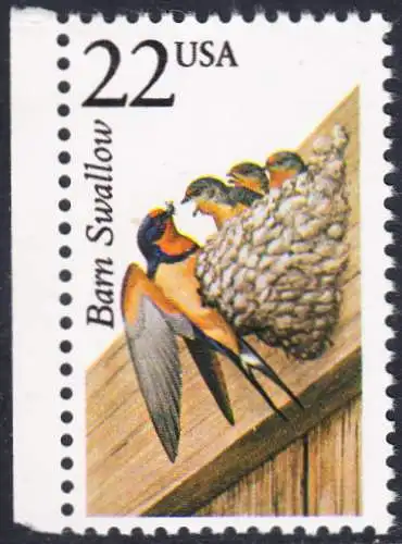 USA Michel 1883 / Scott 2286 postfrisch EINZELMARKE RAND links (a1) - Nordamerikanische Fauna: Schwalbe