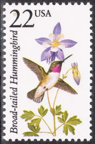 USA Michel 1886 / Scott 2289 postfrisch EINZELMARKE - Nordamerikanische Fauna: Breitschwanzkolibri
