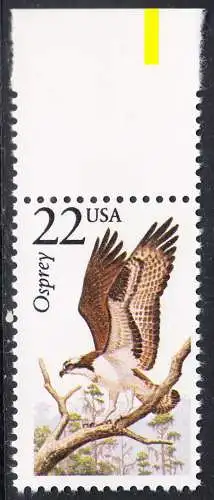 USA Michel 1888 / Scott 2291 postfrisch EINZELMARKE RAND oben - Nordamerikanische Fauna: Fischadler