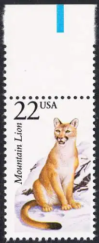 USA Michel 1889 / Scott 2292 postfrisch EINZELMARKE RAND oben - Nordamerikanische Fauna: Puma