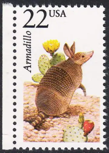 USA Michel 1893 / Scott 2296 postfrisch EINZELMARKE RAND links (a3) - Nordamerikanische Fauna: Neunbinden-Gürteltier 