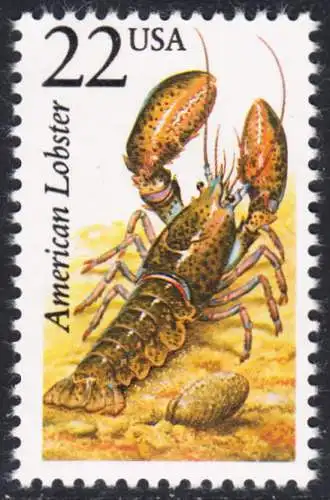 USA Michel 1901 / Scott 2304 postfrisch EINZELMARKE - Nordamerikanische Fauna: Amerikanischer Hummer