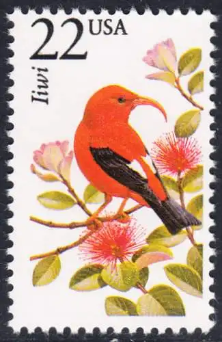 USA Michel 1908 / Scott 2311 postfrisch EINZELMARKE - Nordamerikanische Fauna: Roter Kleidervogel