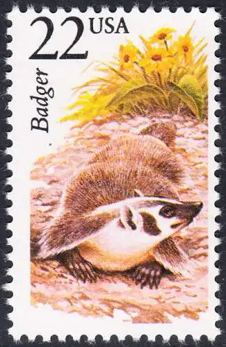 USA Michel 1909 / Scott 2312 postfrisch EINZELMARKE - Nordamerikanische Fauna: Silberdachs