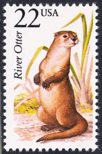 USA Michel 1911 / Scott 2314 postfrisch EINZELMARKE - Nordamerikanische Fauna: Fischotter