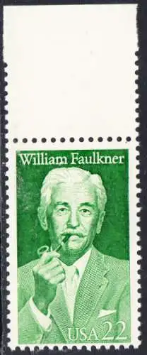 USA Michel 1935 / Scott 2350 postfrisch EINZELMARKE RAND oben (a1) - William Faulkner (1897-1962), Erzähler, Nobelpreis 1949