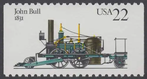 USA Michel 1955 / Scott 2364 postfrisch EINZELMARKE aus Markenheftchen - Lokomotiven: John Bull