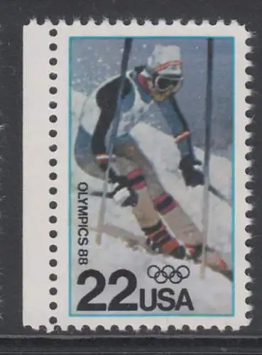 USA Michel 1962 / Scott 2369 postfrisch EINZELMARKE RAND links (a1) - Olympische Winterspiele, Calgary: Slalom