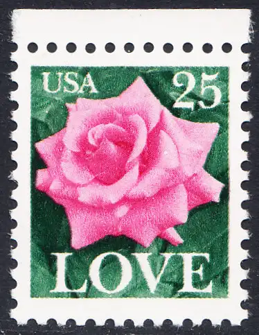 USA Michel 1988 / Scott 2378 postfrisch EINZELMARKE RAND oben - Grußmarke: Rose