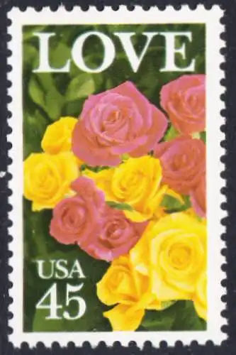 USA Michel 1993 / Scott 2379 postfrisch EINZELMARKE- Grußmarke: Rosenstrauß