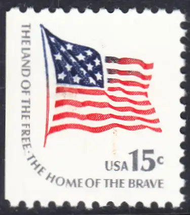 USA Michel 1352D / Scott 1598 postfrisch EINZELMARKE aus Markenheft (links ungez.) - Americana-Ausgabe: Fort-McHenry-Flagge (Nationalflagge 1795-1818)