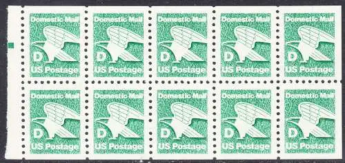 USA Michel 1723 / Scott 2113a postfrisch Markenheftchenblatt(10/a2) - Adler: Emblem der US-Post