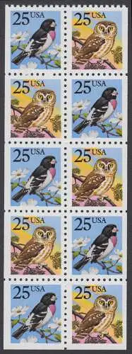USA Michel 1980-1981 / Scott 2285b postfrisch MARKENHEFTCHEN-BLATT(10) - Tiere: Kauze