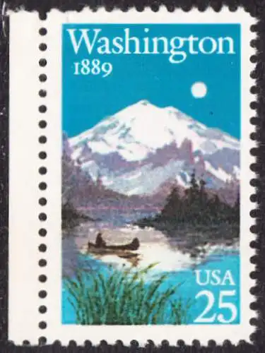 USA Michel 2030 / Scott 2404 postfrisch EINZELMARKE RAND links - 100 Jahre Staat Washington: Mt. Rainier