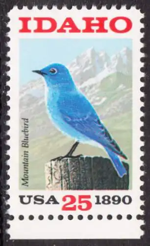 USA Michel 2072 / Scott 2439 postfrisch EINZELMARKE RAND unten (a2) - 100 Jahre Staat Idaho: Berghüttensänger