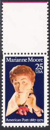 USA Michel 2083 / Scott 2449 postfrisch EINZELMARKE RAND oben - Marianne Moore (1887-1972), Schriftstellerin