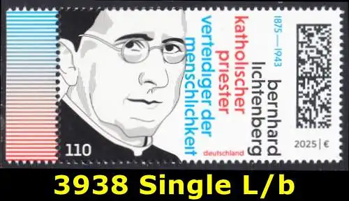 BUND 2025 Michel-# 3938 postfrisch EINZELMARKE RAND links (b)