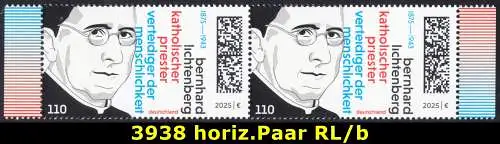 BUND 2025 Michel-# 3938 postfrisch horiz.PAAR RÄNDER rechts/links (b)