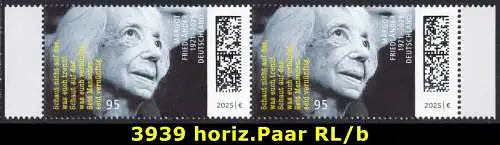BUND 2025 Michel-# 3939 postfrisch horiz.PAAR RÄNDER rechts/links (b)