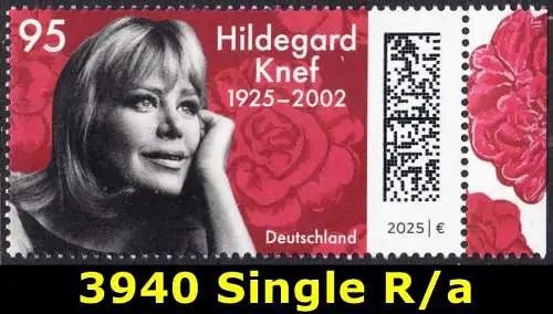 BUND 2025 Michel-# 3940 postfrisch EINZELMARKE RAND rechts (a)