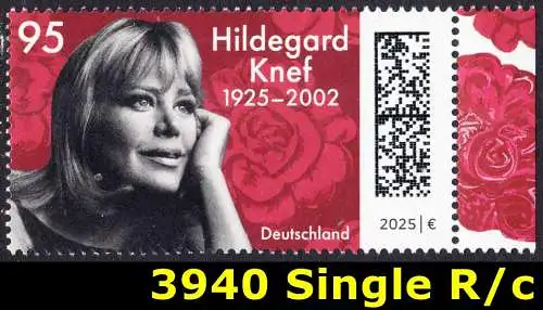 BUND 2025 Michel-# 3940 postfrisch EINZELMARKE RAND rechts (c)