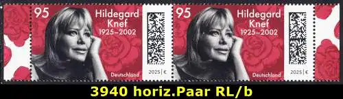 BUND 2025 Michel-# 3940 postfrisch horiz.PAAR RÄNDER rechts/links (b)