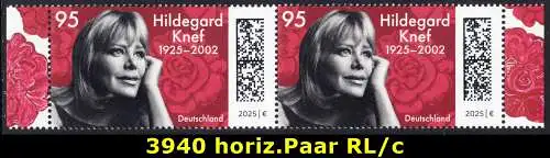 BUND 2025 Michel-# 3940 postfrisch horiz.PAAR RÄNDER rechts/links (c)