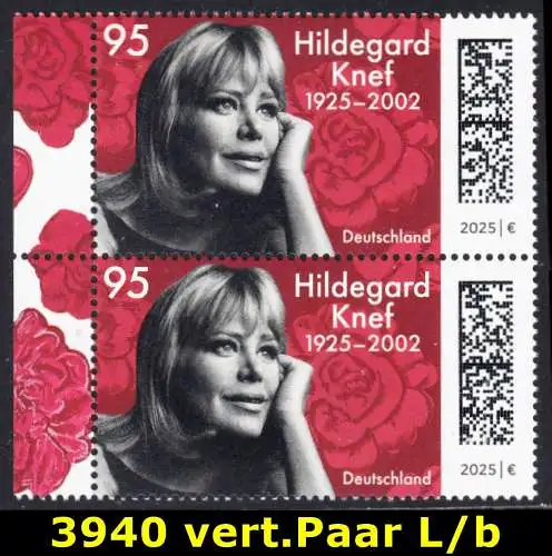 BUND 2025 Michel-# 3940 postfrisch vert.PAAR RÄNDER links (b)