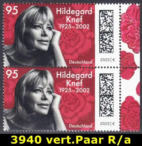 BUND 2025 Michel-# 3940 postfrisch vert.PAAR RÄNDER rechts (a)