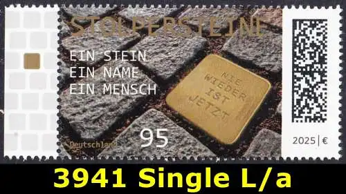 BUND 2025 Michel-# 3941 postfrisch EINZELMARKE RAND links (a)