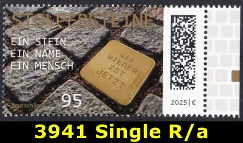 BUND 2025 Michel-# 3941 postfrisch EINZELMARKE RAND rechts (a)