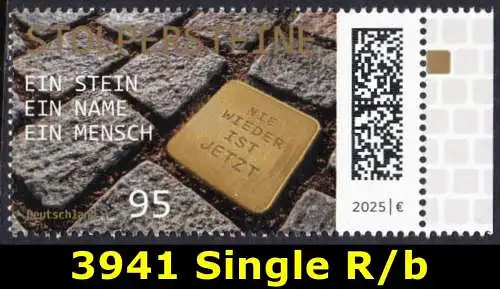 BUND 2025 Michel-# 3941 postfrisch EINZELMARKE RAND rechts (b)