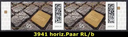 BUND 2025 Michel-# 3941 postfrisch horiz.PAAR RÄNDER rechts/links (b)