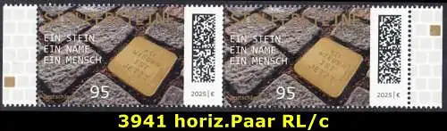 BUND 2025 Michel-# 3941 postfrisch horiz.PAAR RÄNDER rechts/links (c)