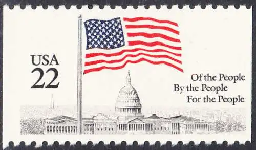 USA Michel 1739 / Scott 2116 postfrisch EINZELMARKE (a1 / aus Markenheftchen) - Flagge über dem Kapitol