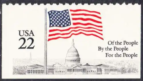 USA Michel 1739 / Scott 2116 postfrisch EINZELMARKE (links/unten/rechts geschnitten / aus Markenheftchen) - Flagge über dem Kapitol