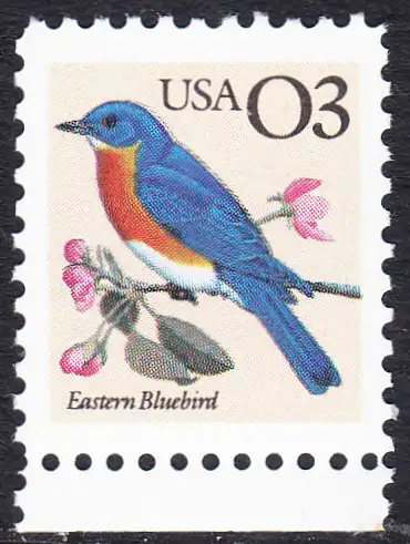 USA Michel 2150 / Scott 2478 postfrisch EINZELMARKE RAND unten - Tiere: Rotkehl-Hüttensänger