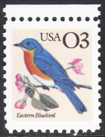 USA Michel 2150 / Scott 2478 postfrisch EINZELMARKE RAND oben - Tiere: Rotkehl-Hüttensänger