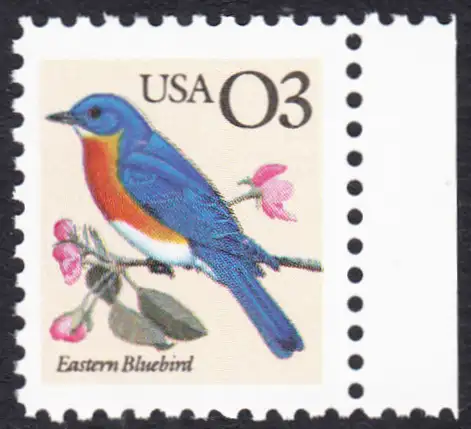 USA Michel 2150 / Scott 2478 postfrisch EINZELMARKE RAND rechts - Tiere: Rotkehl-Hüttensänger