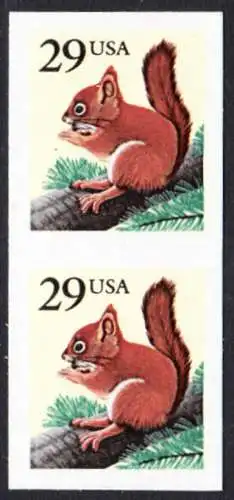 USA Michel 2385 / Scott 2489 postfrisch vert.PAAR (a4) - Tiere: Eichhörnchen 