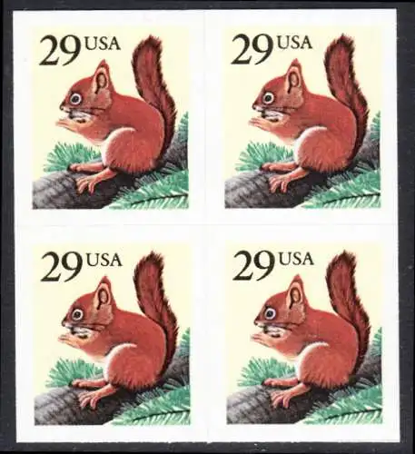 USA Michel 2385 / Scott 2489 postfrisch BLOCK - Tiere: Eichhörnchen 