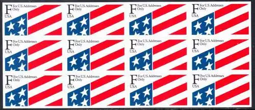 USA Michel 2118 / Scott 2522 postfrisch FOLIOSET(12) - Freimarke zur Briefportoerhöhung: Stilisierte Flagge