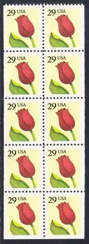 USA Michel 2125D / Scott 2527a postfrisch Markenheftchenblatt(10) - Tulpe