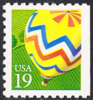 USA Michel 2134 / Scott 2530 postfrisch EINZELMARKE (rechts ungezähnt) - Heißluftballon über Feldern