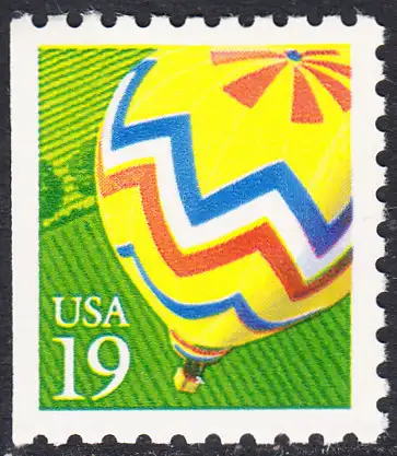 USA Michel 2134 / Scott 2530 postfrisch EINZELMARKE (links ungezähnt) - Heißluftballon über Feldern