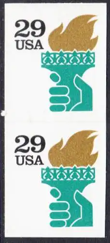 USA Michel 2152 / Scott 2531A postfrisch vert.PAAR (a3) - Fackel der Freiheitsstatue, New York